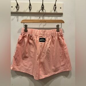 Daily Drills Coral Striped Athletic Shorts